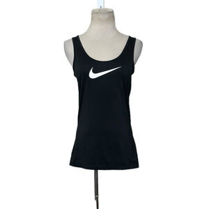 Nike top black logo athletic tank top size small